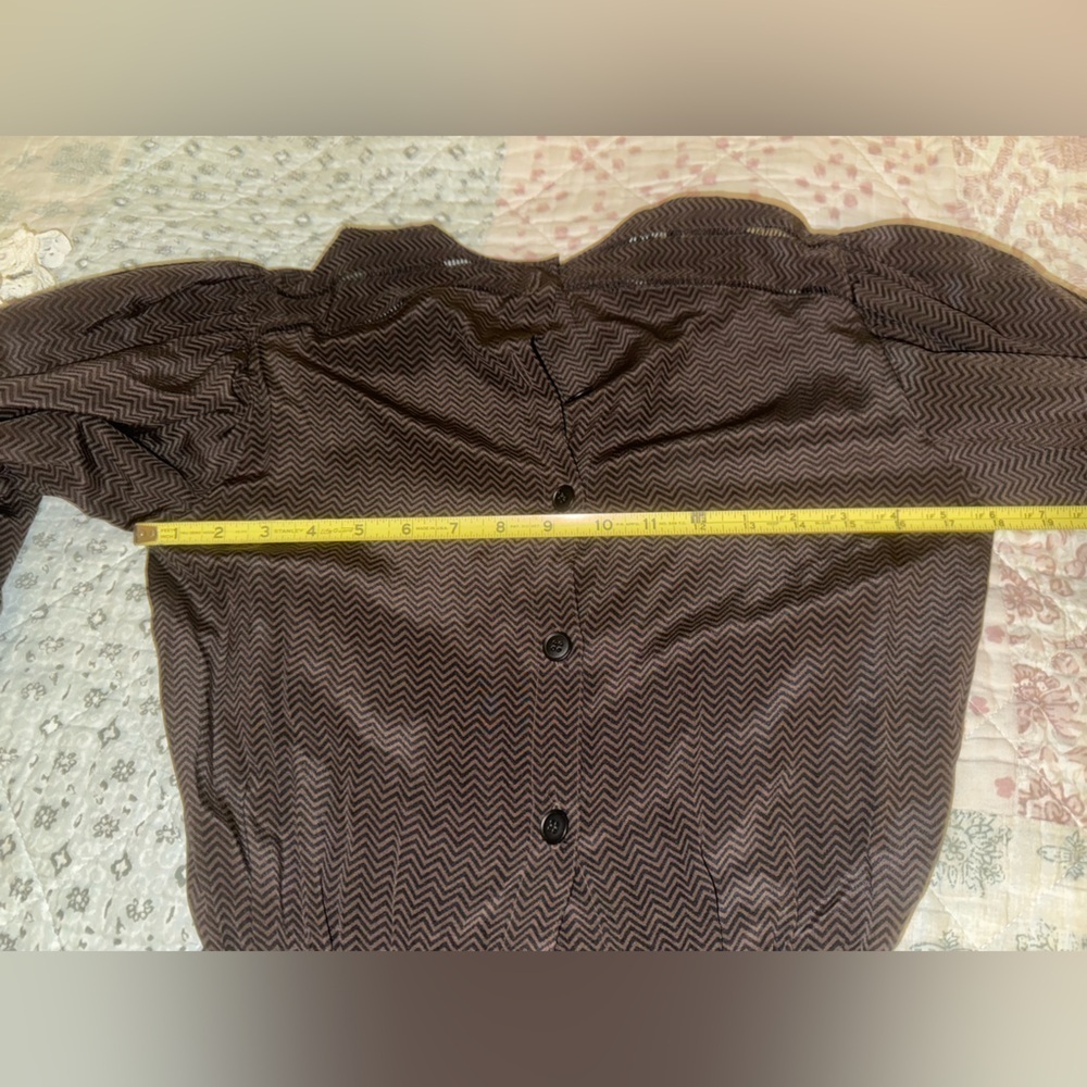 Albert Nipon vintage brown puffy sleeve dress with pockets!! 18 Pit to pit. - Picture 11 of 11